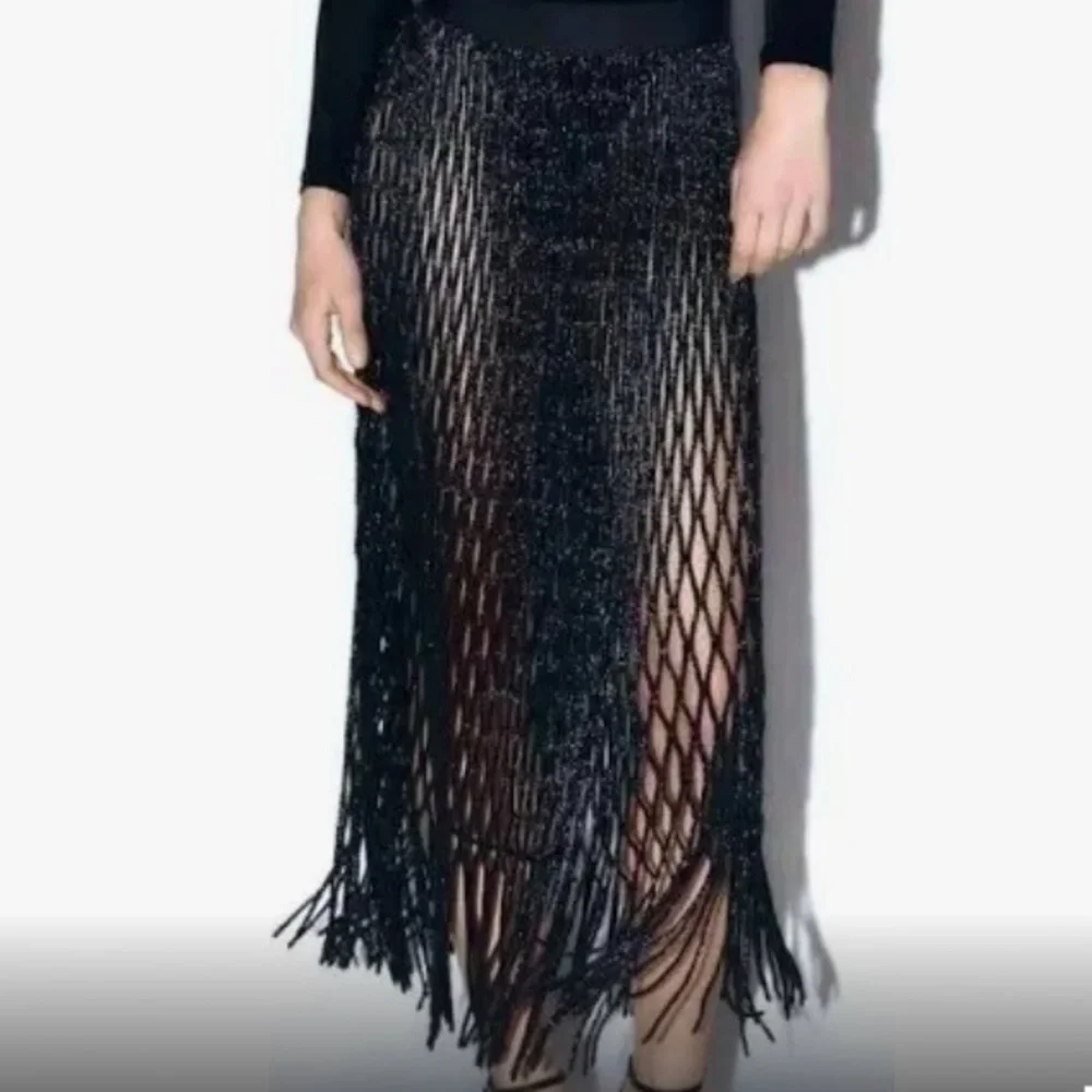 Zara beaded black skirt Limited Edition/ ZW Collection - Picture 2 of 12